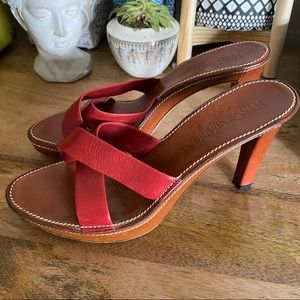 Yves Saint Laurent Red and Brown Heels